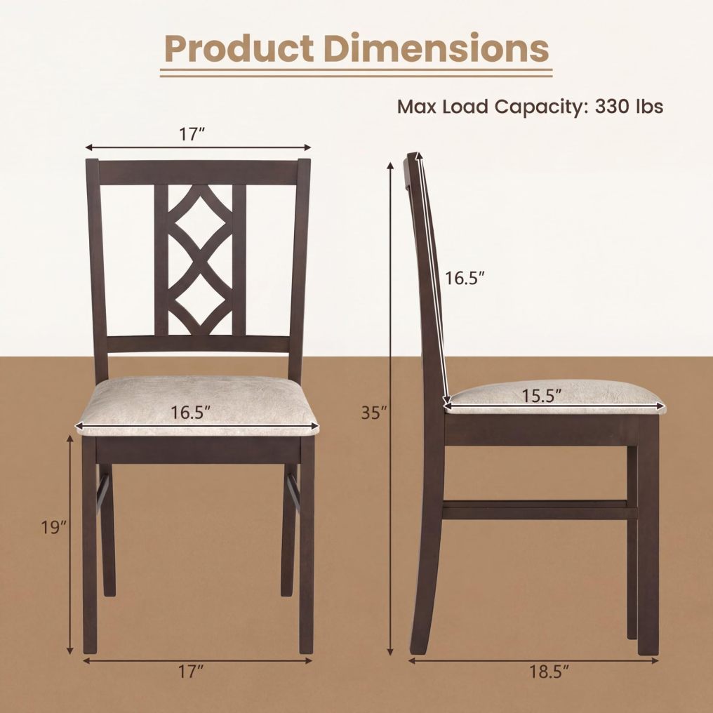 Arlime Upholstered Wooden Dining Chairs Set of 2/4 Farmhouse Armless Kitchen Side Chairs