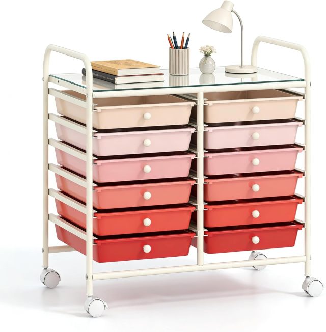 Arlime 12-Drawer Rolling Storage Cart for Tools