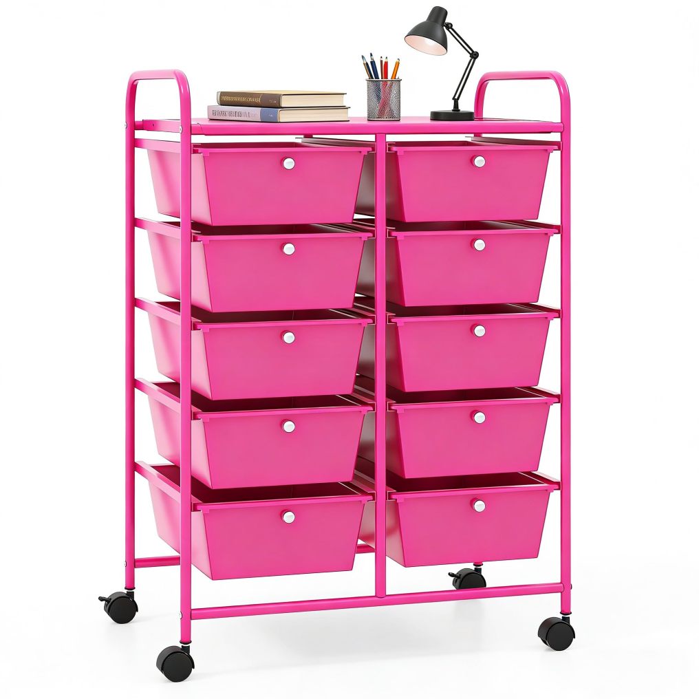 Arlime 10 Drawer Rolling Storage Cart Mobile Utility Cart