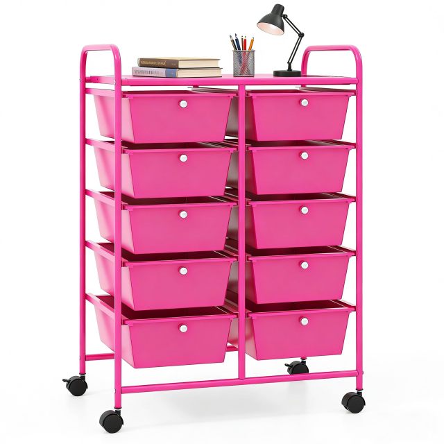 Arlime 10 Drawer Rolling Storage Cart Mobile Utility Cart