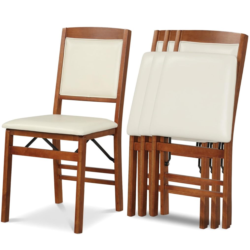 Arlime Folding Dining Chairs Set of 2/4 Wooden Kitchen Side Chairs