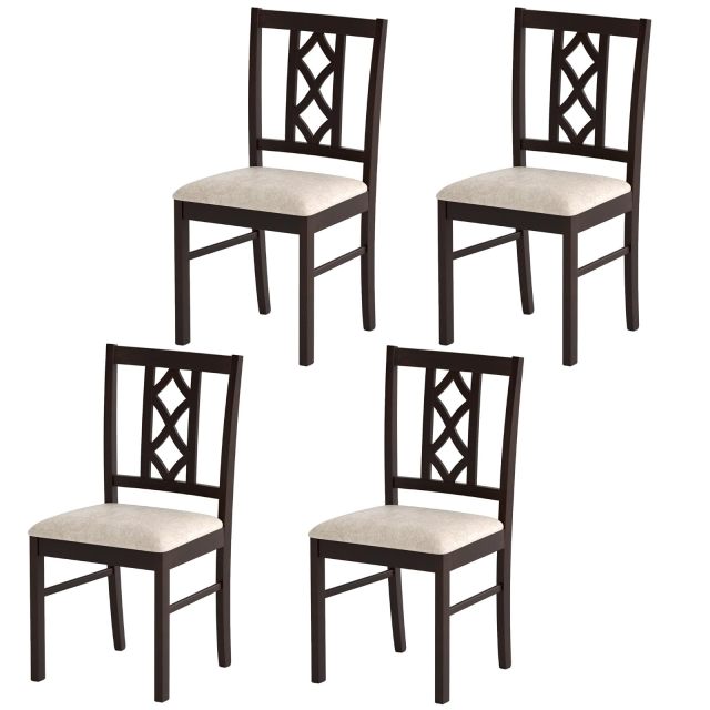 Arlime Upholstered Wooden Dining Chairs Set of 2/4 Farmhouse Armless Kitchen Side Chairs