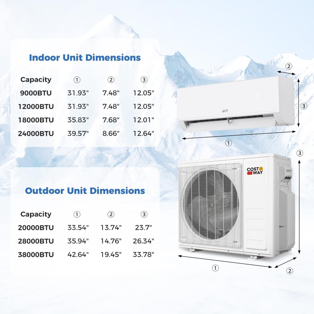 Arlime 28K Dual 2 Zone Mini Split AC/Heating System | 20 SEER2 208/230V WiFi Enabled Split AC