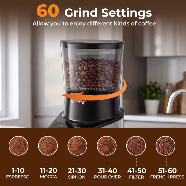 Conical Burr Coffee Grinder Electric Coffee Bean Grinder