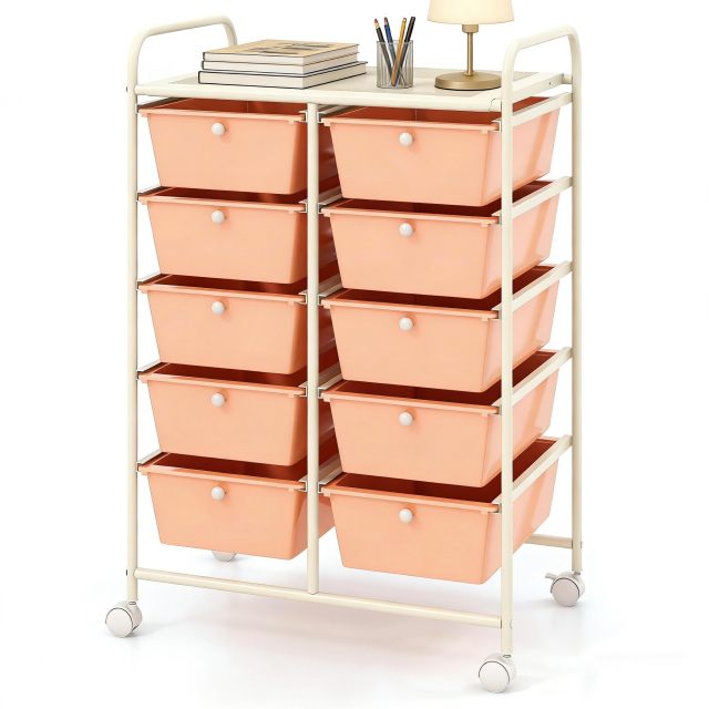 Arlime 10 Drawer Rolling Storage Cart Mobile Utility Cart