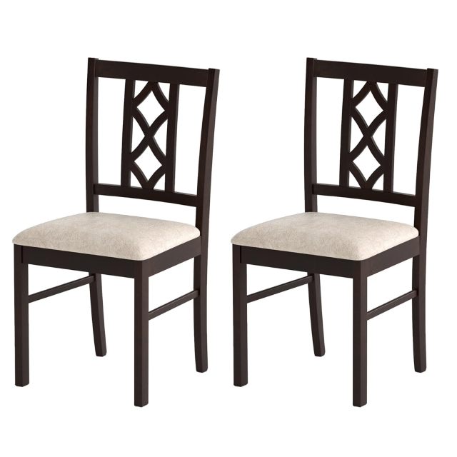 Arlime Upholstered Wooden Dining Chairs Set of 2/4 Farmhouse Armless Kitchen Side Chairs