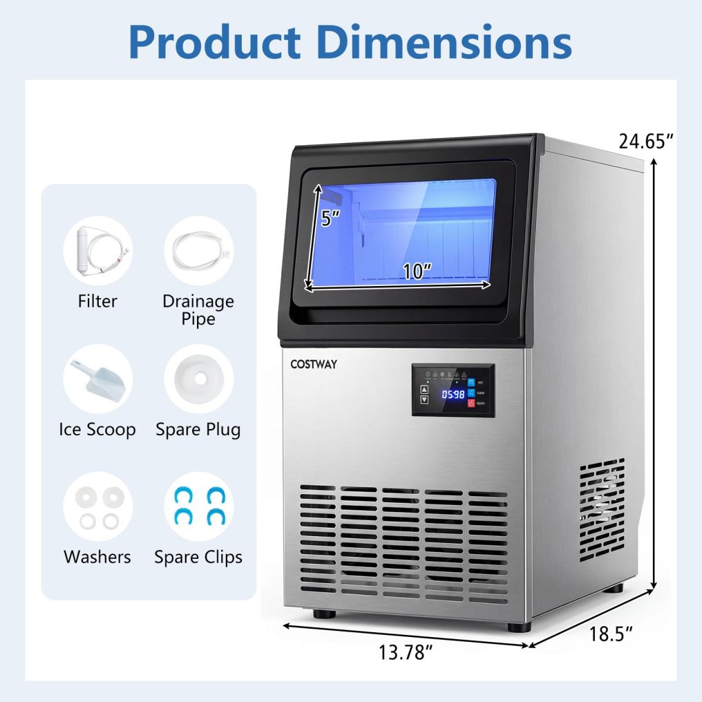 Arlime 80 Lbs/24H Commercial Spray-Type Ice Maker Machine