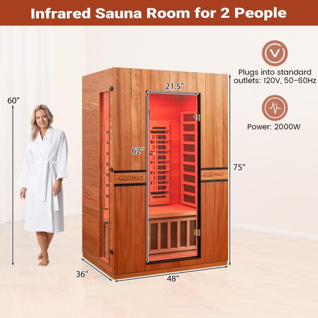 Arlime 2-Person Full Spectrum Infrared Sauna for Home