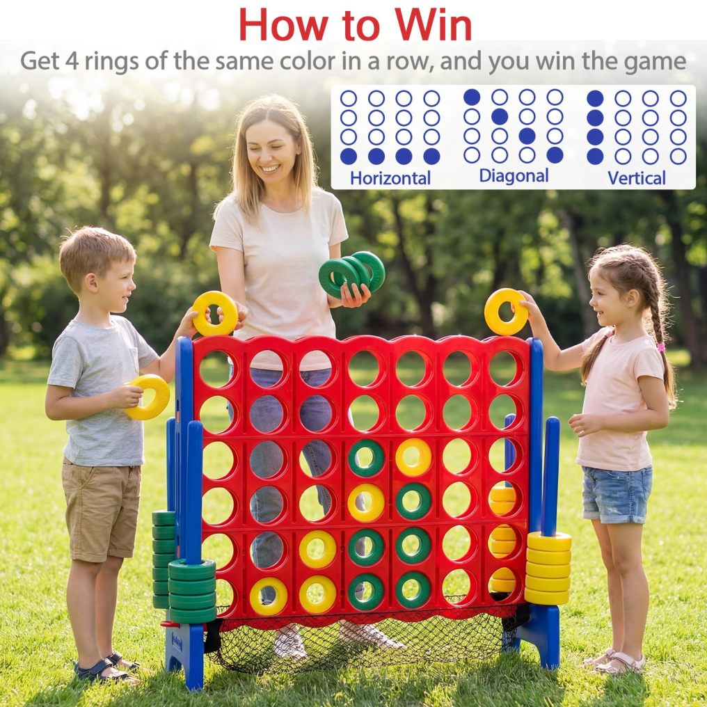 Arlime Giant 4-in-a-Row Game Set Jumbo 4-to-Score for Kids and Adults