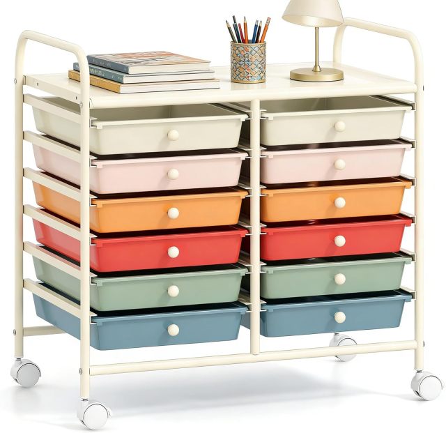 Arlime 12-Drawer Rolling Storage Cart for Tools