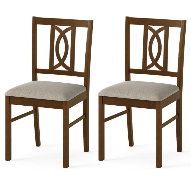 Arlime Upholstered Wooden Dining Chairs Set of 2/4 Farmhouse Armless Kitchen Side Chairs
