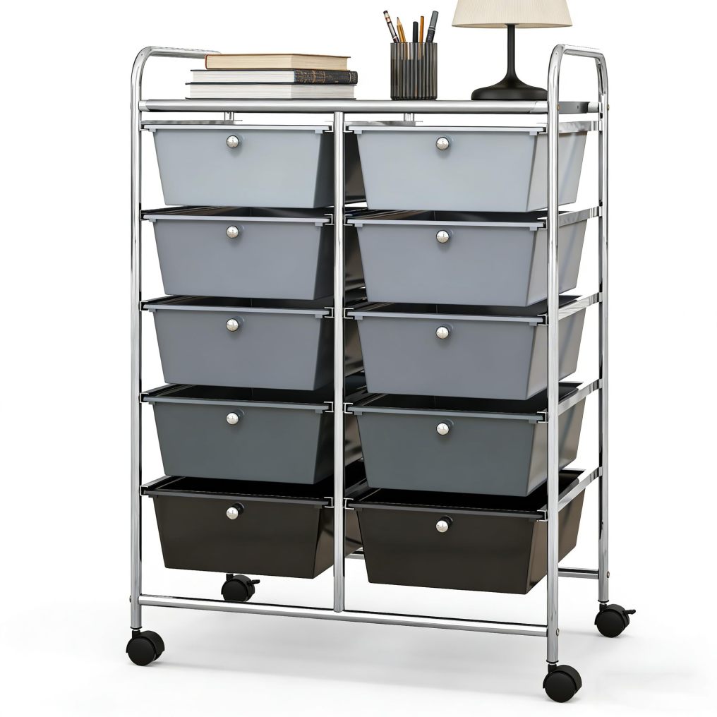 Arlime 10 Drawer Rolling Storage Cart Mobile Utility Cart