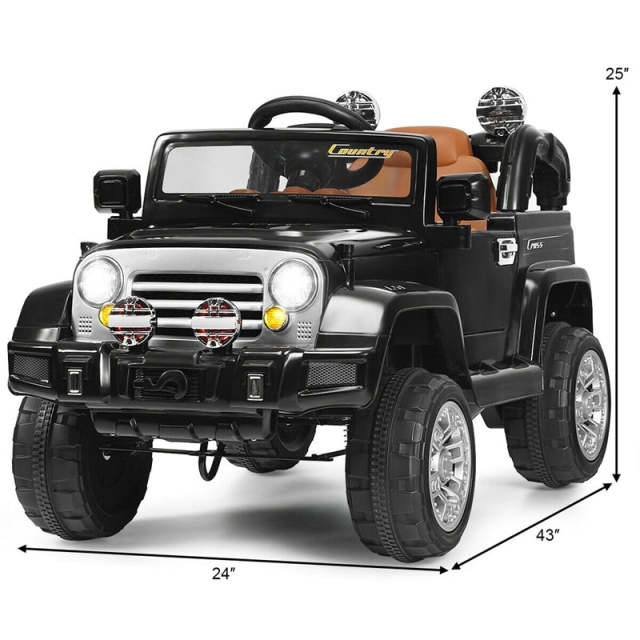 Kids Ride on Truck 12V Battery Powered Car with 2 Motors, Remote Control & LED Lights MP3