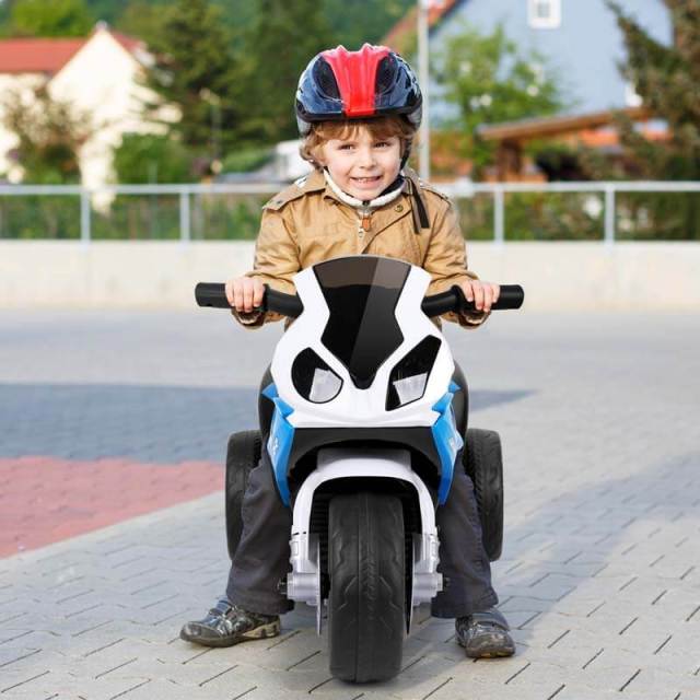 Kids Ride on Motorcycle, Licensed BMW 6V Battery Powered 3-Wheel Motorcycle Car Toy with Lights & Music