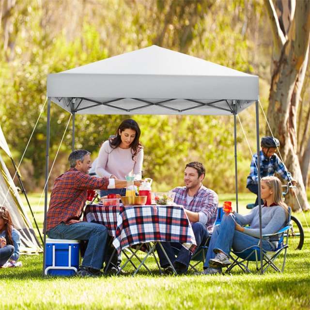 6.6' x 6.6' Pop Up Canopy 1 Person Setup Instant Canopy Tent Portable Outdoor Canopy with Center Lock & Carrying Bag
