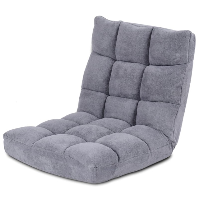 14-Position Adjustable Floor Chair, Folding Sofa Chair with Back Support, Floor Gaming Recliner for Living Room, Meditation, Reading -h1