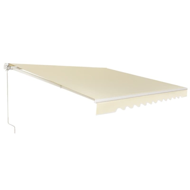 10x8FT Retractable Awning, Aluminum Patio Awning Cover Outdoor Sun Shade with Crank Handle & Weatherproof Polyester for Balcony, Deck, Market, RVs