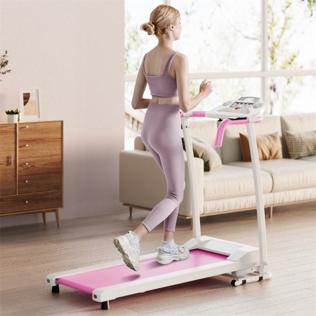 800W Electric Folding Treadmill, Compact Motorized Running Machine with 12 Preset Programs, LCD Display Screen, Pulse Sensor & Built-in Wheels