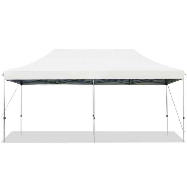 10' x 20' Pop Up Canopy Heavy Duty Folding Canopy Tent Easy Setup Outdoor Commercial Instant Canopy Adjustable Sun Shelter with Roller Bag