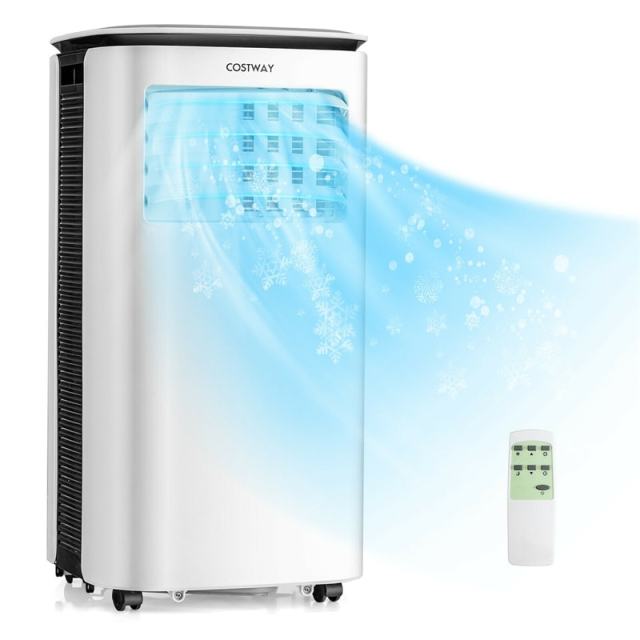 9000 BTU Portable Air Conditioner, 3-in-1 Air Cooler with Dehumidifier & Fan, Remote Control, 24H Timer, Window Kit for Rooms up to 350 Sq.Ft