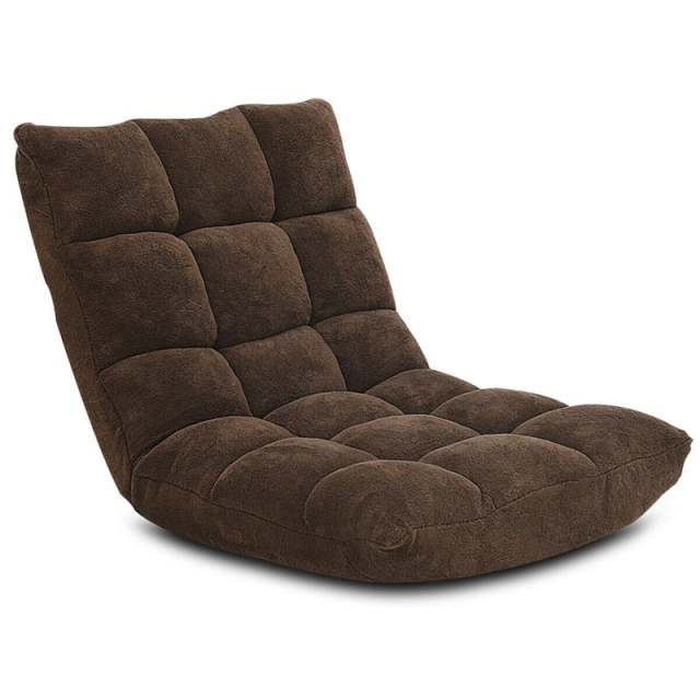 14-Position Adjustable Floor Chair, Folding Sofa Chair with Back Support, Floor Gaming Recliner for Living Room, Meditation, Reading -h1