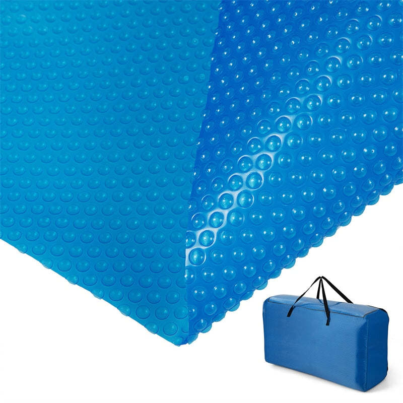 Solar Pool Cover, Rectangular Hot Tub SPA Thermal Blanket with Carrying Bag for Above Ground Swimming Pools, Floating Pool Cover