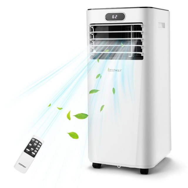10000 BTU 4-in-1 Portable Air Conditioner with Dehumidifier, Remote, 24H Timer, Window Kit, Cools 350 Sq.Ft for Living Room, Bedroom, Office