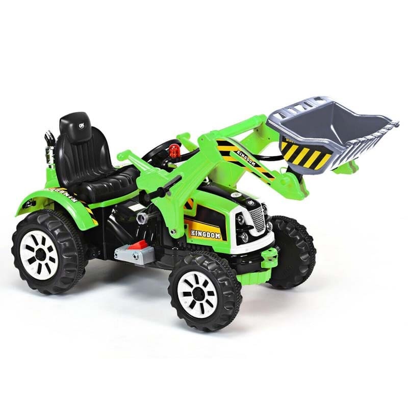 12V Kids Ride-On Excavator Truck, Battery-Powered Construction Vehicle with Front Loader Shovel, Ride-On Digger Toy for Boys Girls Ages 3-8