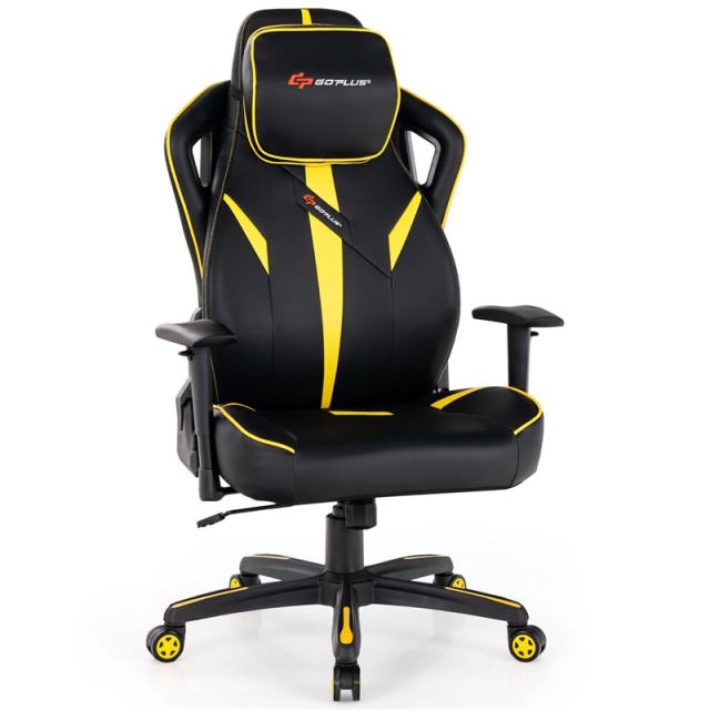 360° Swivel Gaming Chair Height Adjustable Computer Office Racing Chair High Back Video Game Chair with Wide Seat & 2D Armrest Headrest