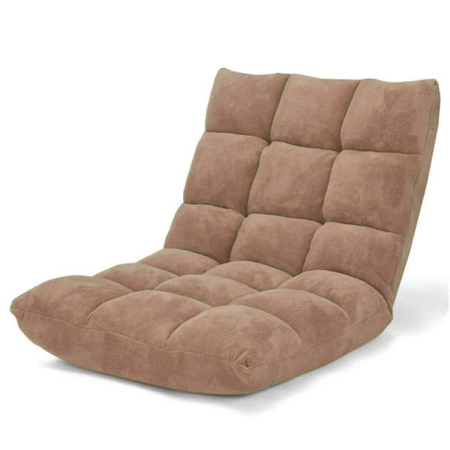 14-Position Adjustable Floor Chair, Folding Sofa Chair with Back Support, Floor Gaming Recliner for Living Room, Meditation, Reading -h1