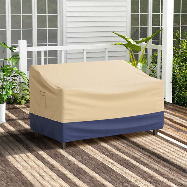 60" x 43" Patio Loveseat Cover Waterproof 2-Seater Outdoor Deep Sofa Cover with Padded Handle Air Vent & Click-Close Straps