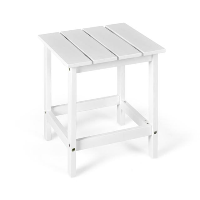 15” Square Outdoor Side Table Wood Slat End Table Adirondack Table Patio Side Coffee Table for Poolside