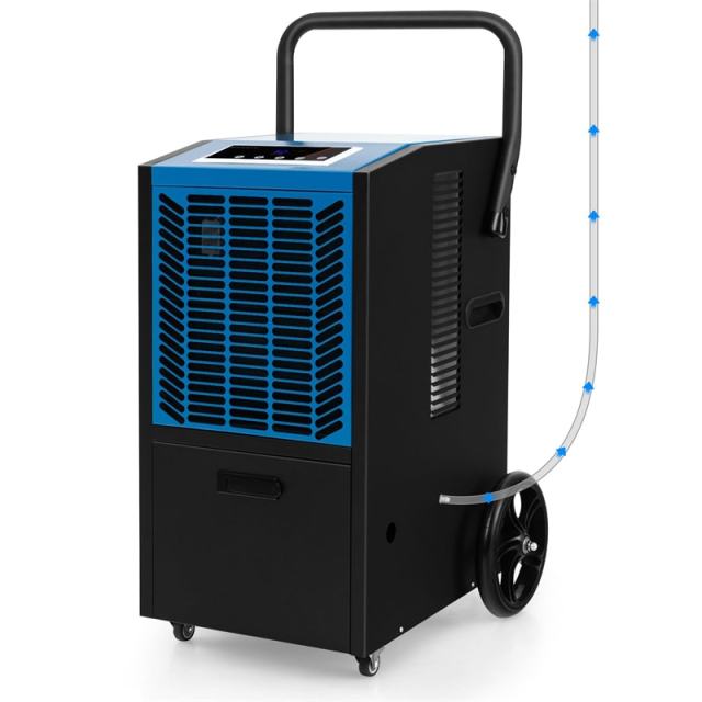 163 Pints Commercial Dehumidifier, 4500 Sq.Ft Crawl Space Dehumidifier Heavy-Duty Portable Industrial Dehumidifier with Pump, Drain Hose, Wheels