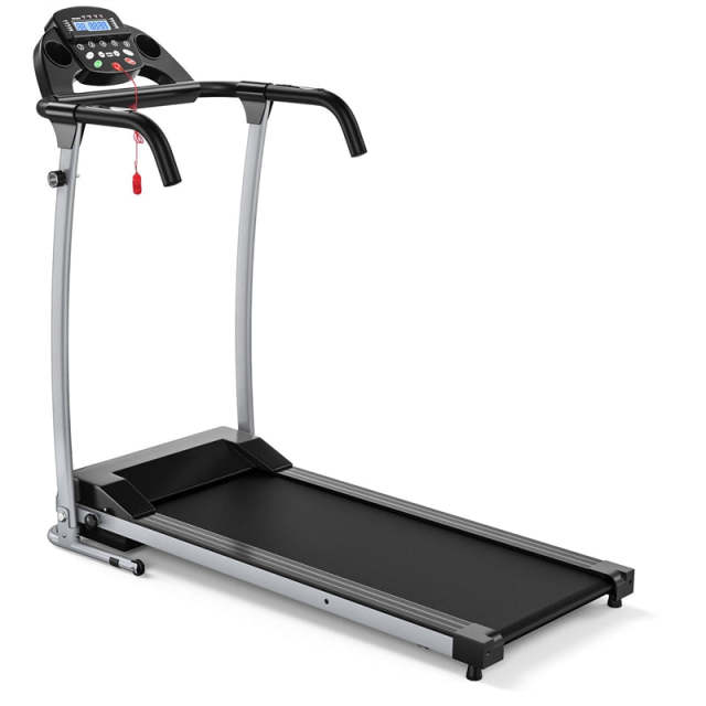 800W Electric Folding Treadmill, Compact Motorized Running Machine with 12 Preset Programs, LCD Display Screen, Pulse Sensor & Built-in Wheels