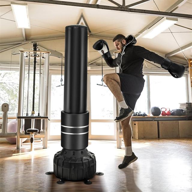 71"Freestanding Punching Bag, Heavy Boxing Bag Kickboxing Training Bag with 25 Suction Cups, Fillable Base & Boxing Gloves for Adults Youth, MMA Muay