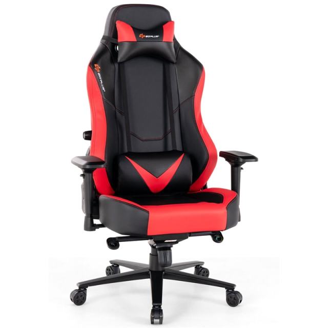 360° Swivel Gaming Chair Height Adjustable Video Game Chair Computer Office Racing Chair with 4D Armrest Lumbar Support & Wide Seat