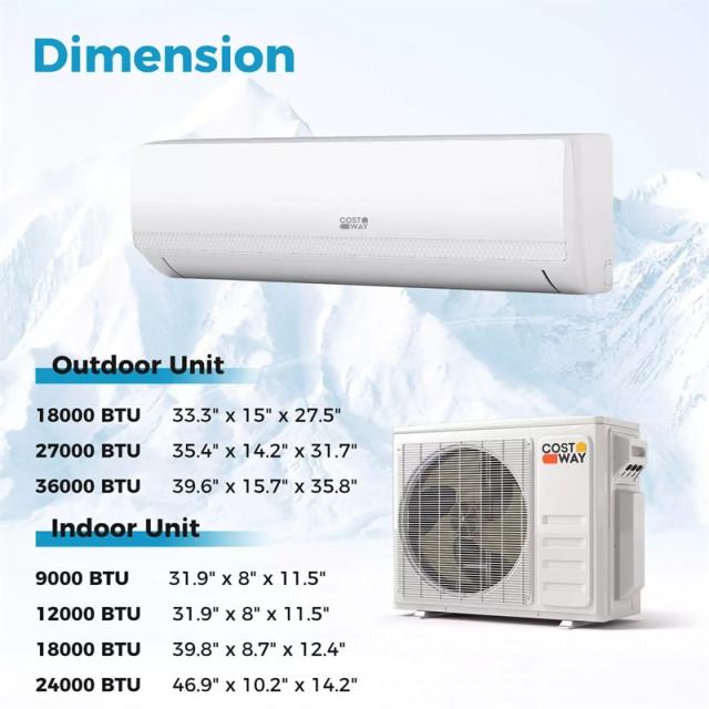 36000 BTU 3 Zone Mini Split Air Conditioner & Heater, 19 SEER2 Wifi Enabled Inverter Split System AC, Works with Alexa & Heat Pump