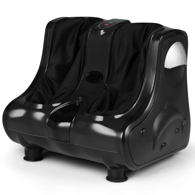 KOMFOTT Foot and Calf Massager with Heat, Shiatsu Foot Massager Machine with Vibration, Deep Kneading, 3-Level Intensity Modes
