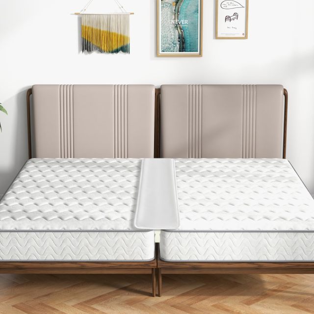 KOMFOTT 75” X 9” Wide Bed Bridge Twin to King Converter Kit, Mattress Connector Kit with Adjustable Strap, Split King Gap Filler