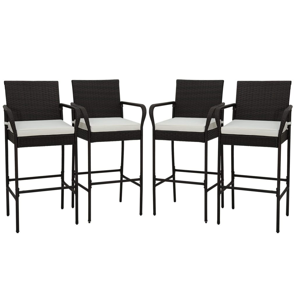 Patio Bar Height Chairs with Cushions for Backyard