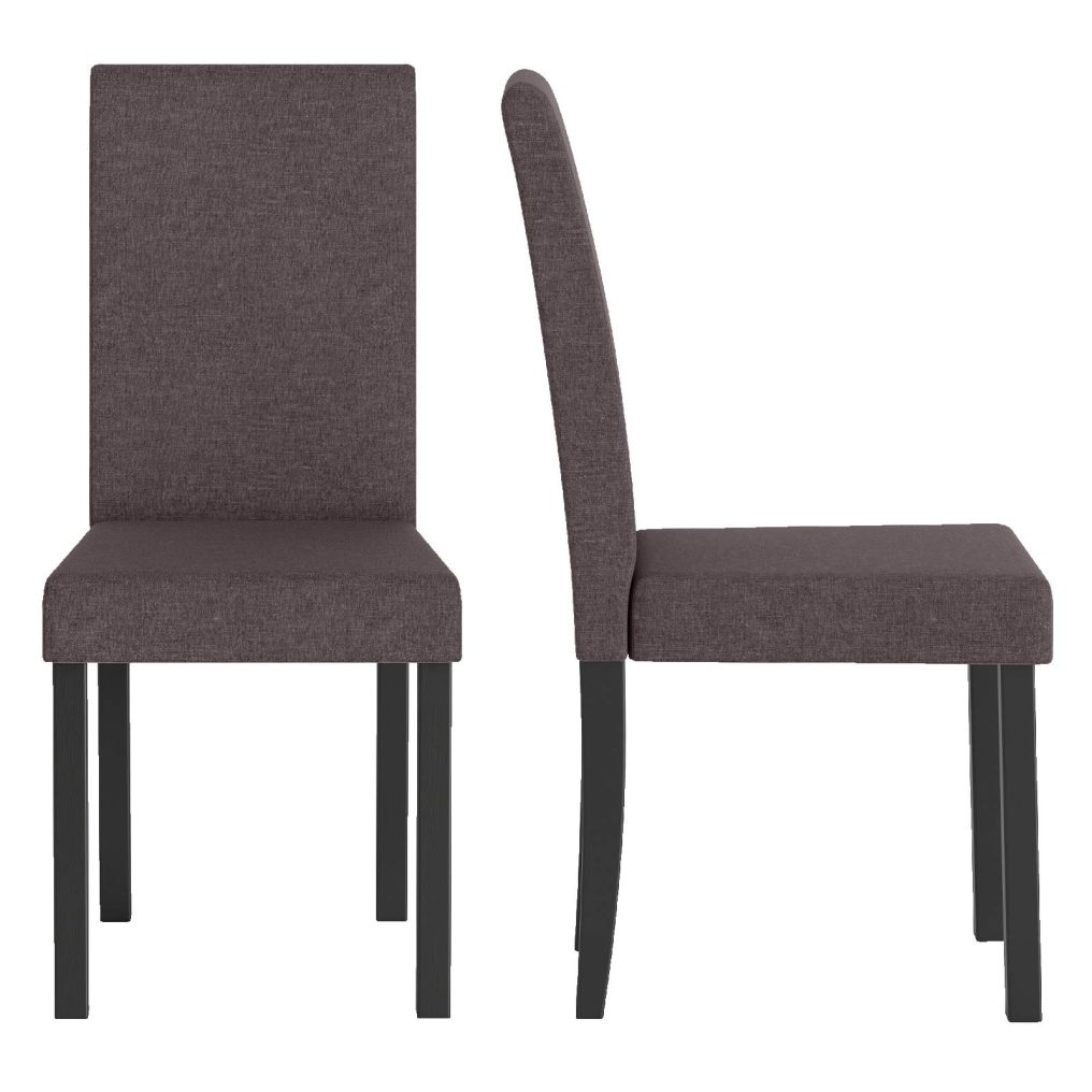Fabric Upholstered Armless Kitchen Side Chair w/Rubber Wood Legs