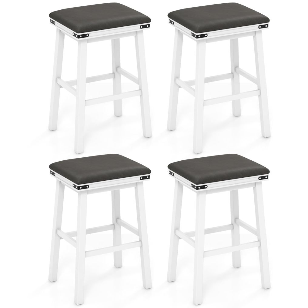 Upholstered Bar Stools Set of 2/4 30-inch Height Backless Bar Chairs