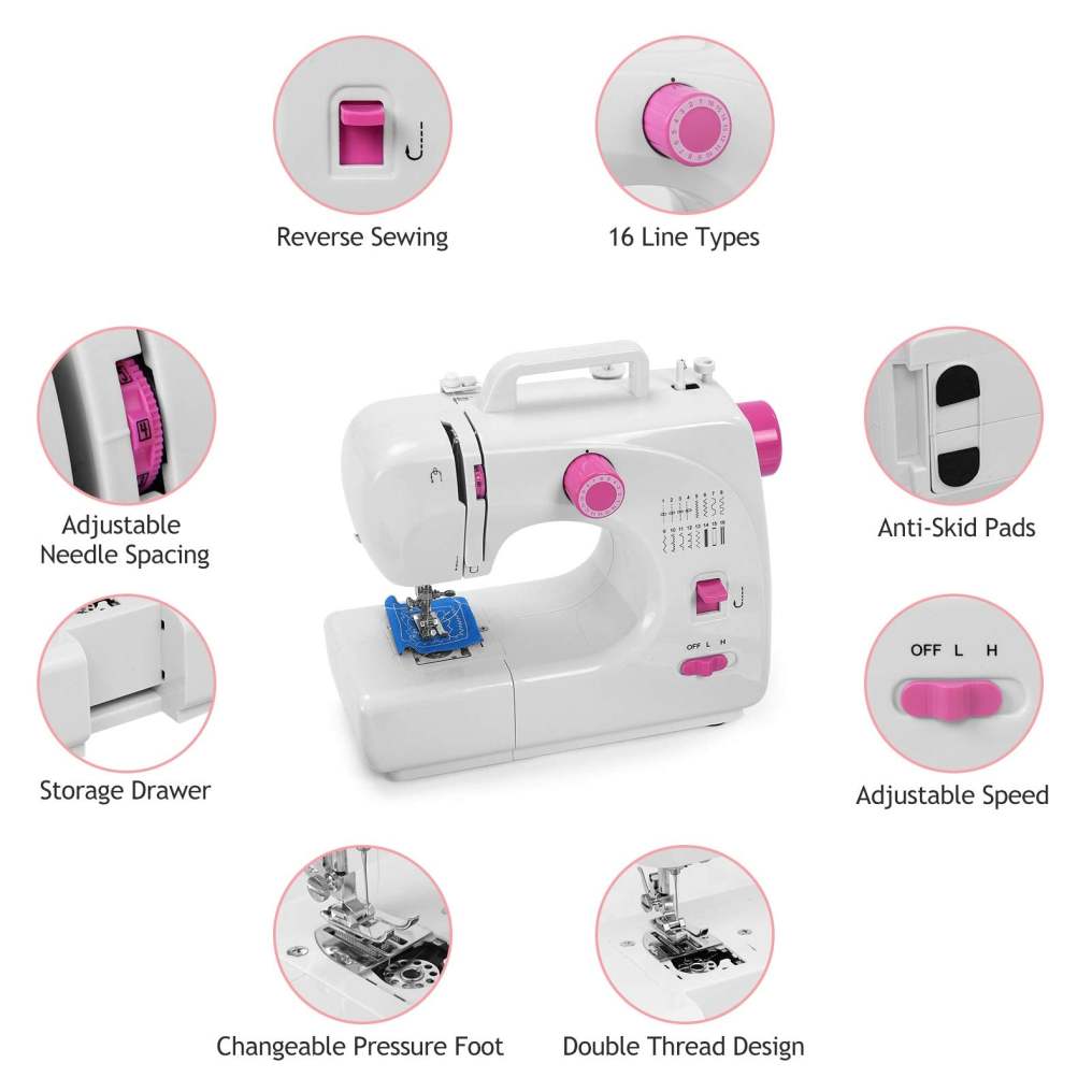 Portable Multifunctional Sewing Machine with 16 Built-In Stitch