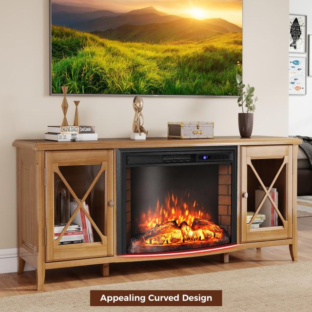 26 inch Electric Fireplace Insert with Curved Screen