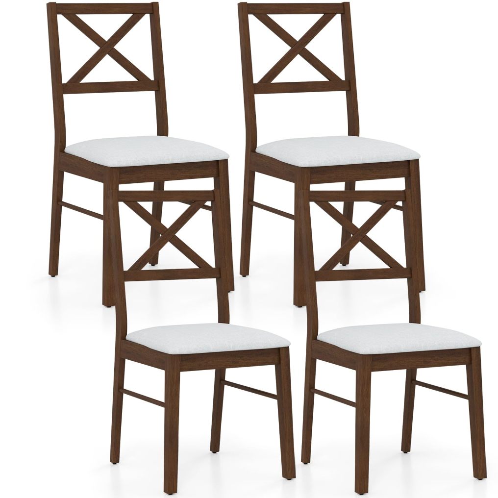 Upholstered Farmhouse Modern Dining Room Chairs with Backrest and 400LBS Capacity for Kitchen