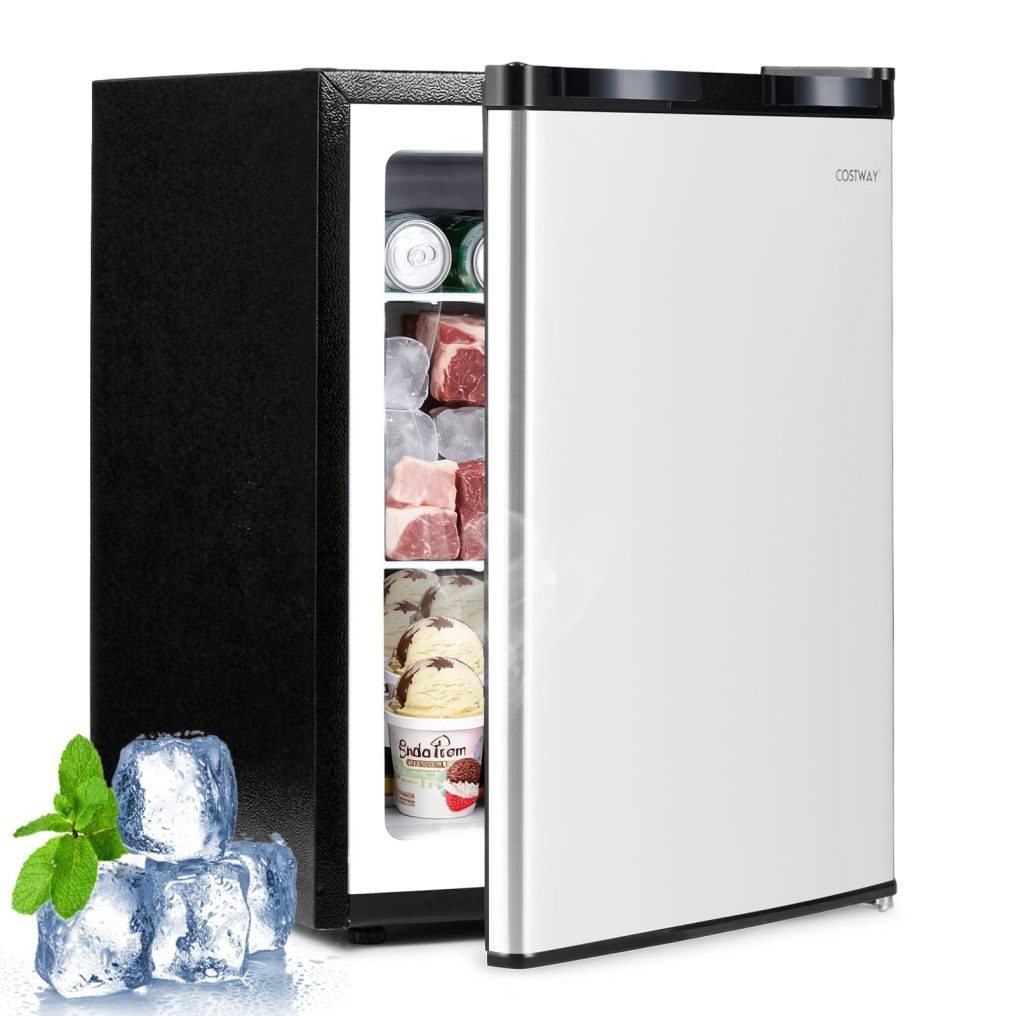 2.1 Cu.Ft Small Freezer w/Reversible Single Door 7 Adjustable Thermostat & Low Noise
