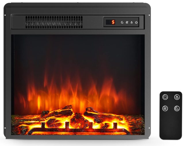 ARLIME 18"/ 25"/ 28" Electric Fireplace Inserts, 1500W Freestanding & Recessed Fireplace
