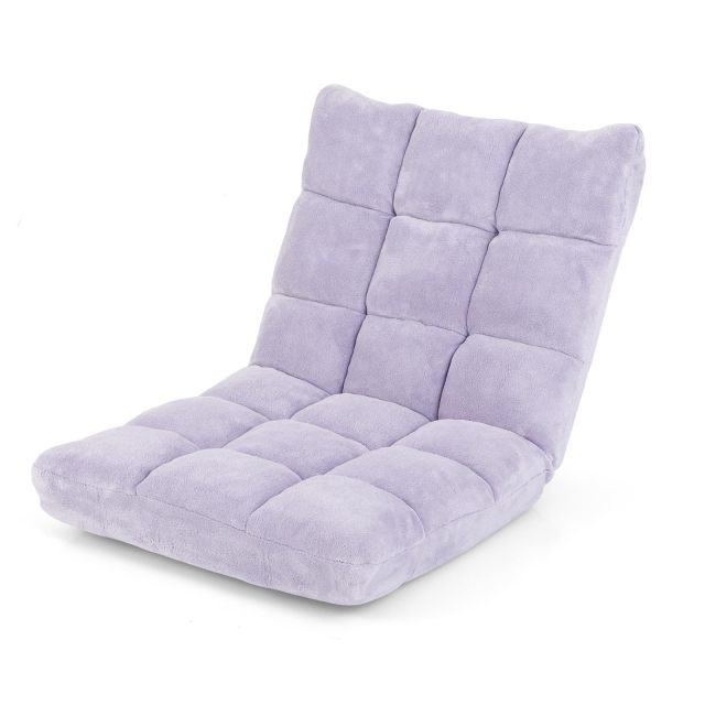 14-Position Floor Sofa, Folding Gaming Sofa Chair, Angle Adjustable Sleeper Bed, Couch Recliner