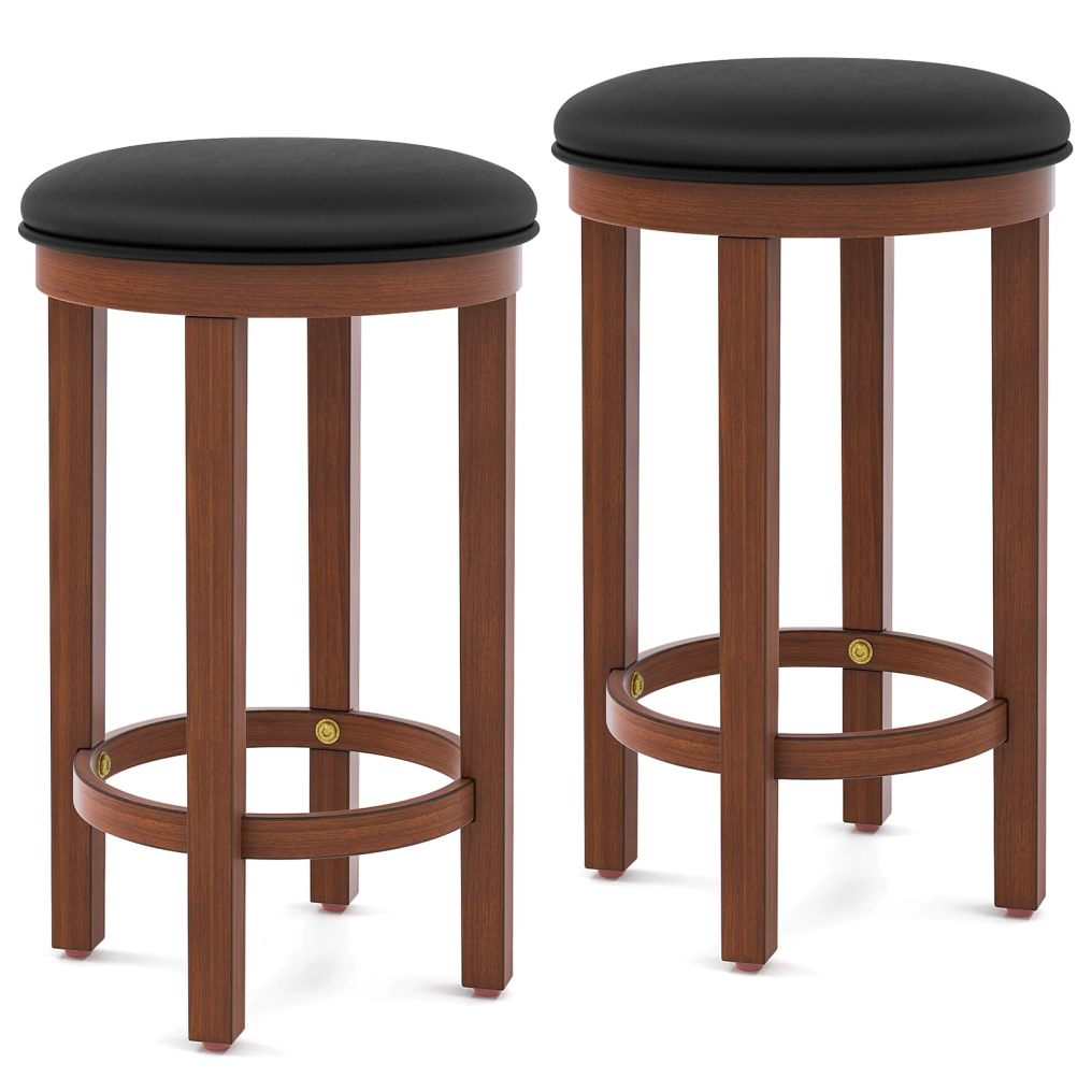 Upholstered Bar Stools Set of 2/4 25” Counter Height Bar Chairs