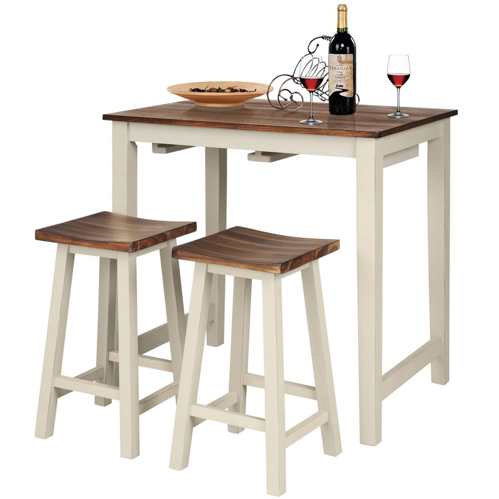 3 Pieces Dining Set Counter Height Pub Table Set